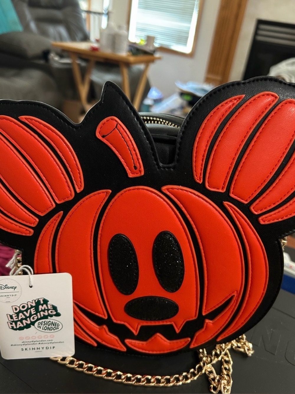 Skinnydip x Disney Orange Pumpkin Mickey Crossbody Bag